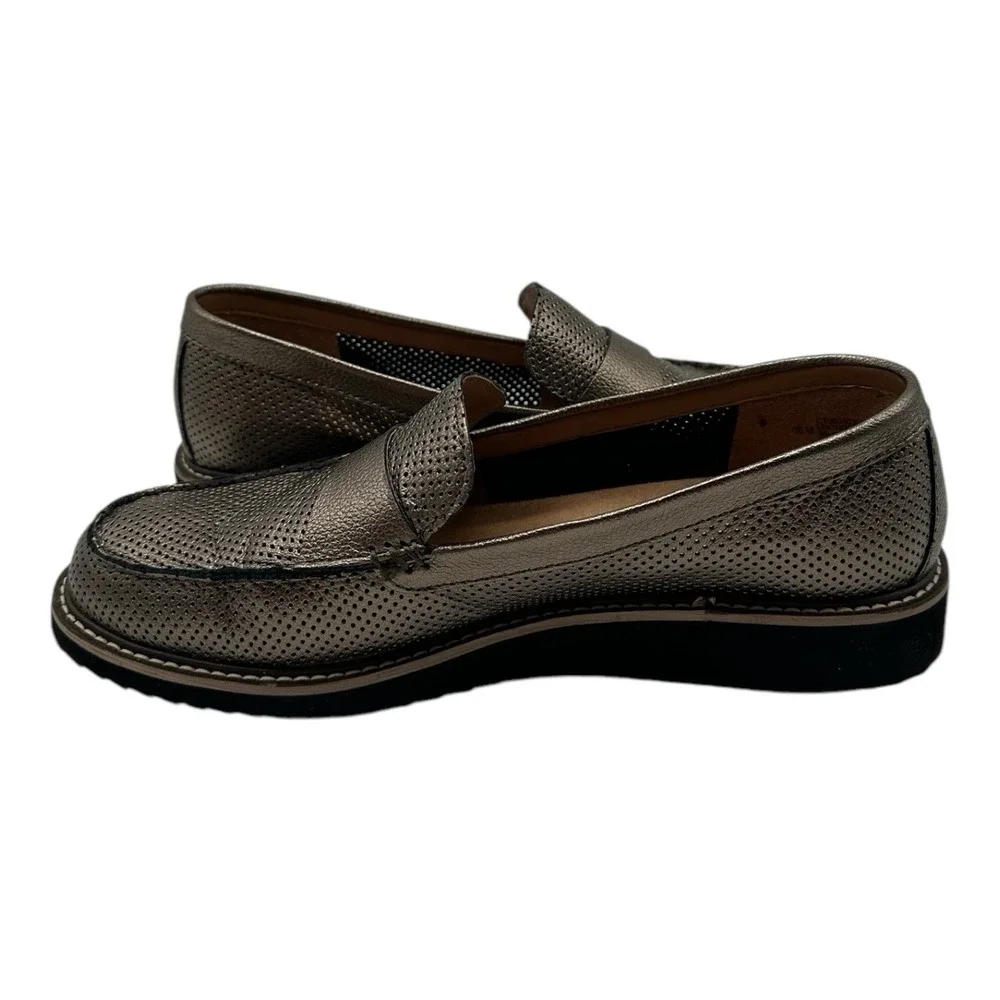 Comfortiva Align Laina Shoes Womens 10‎ M Gold Metallic Slip On Loafer Leather